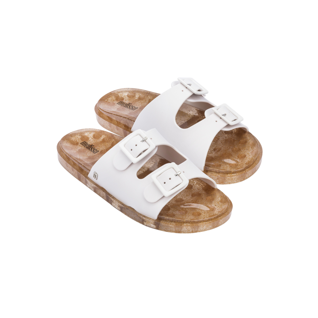 Slip On Sandal Wanita Melissa Wide Ad White/Rice Husk
