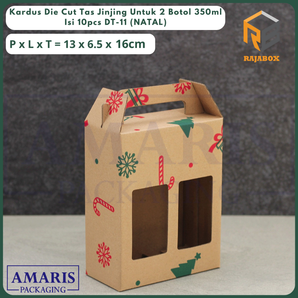 

DT-11 Kardus Die Cut Tas Jinjing Botol 350ml x 2 Isi 10 Pcs Amaris Packaging