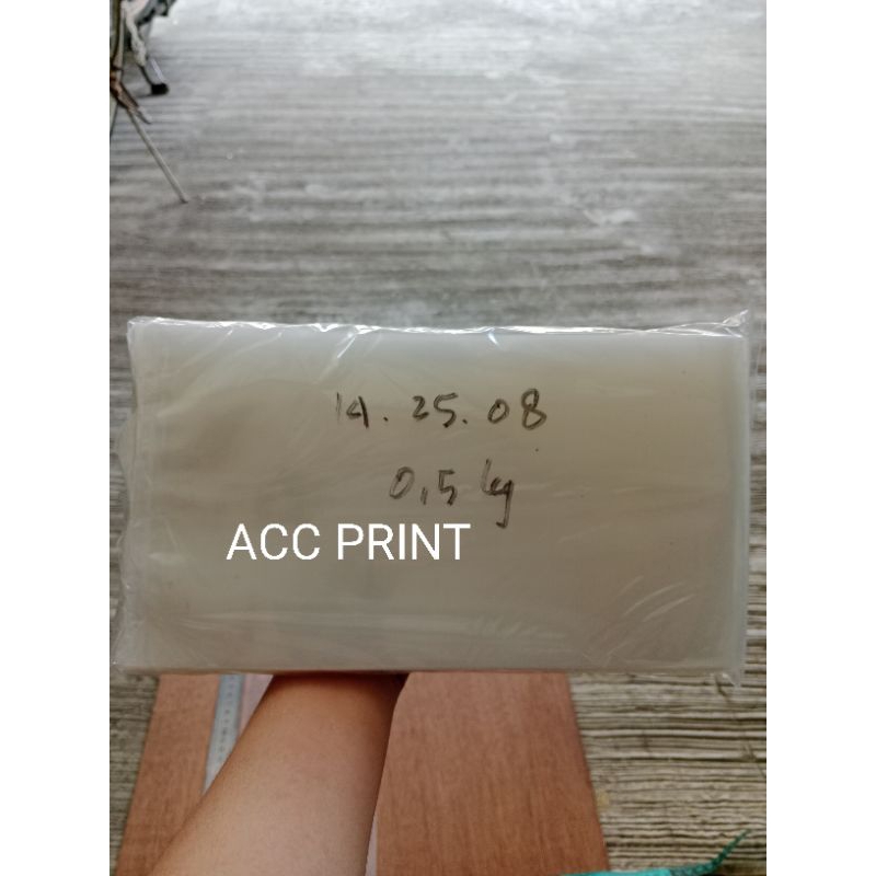 Plastik PP Bening Tebal 08 / Plastik PP Uk. 14x25x08 / PP Bening 14x25 Tebal 08 Per 1/2kg