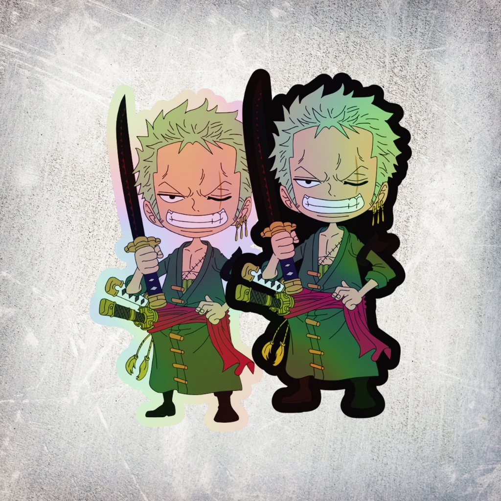 

STICKER HOLOGRAM ANIME CHIBI RORONOA ZORO ONE PIECE