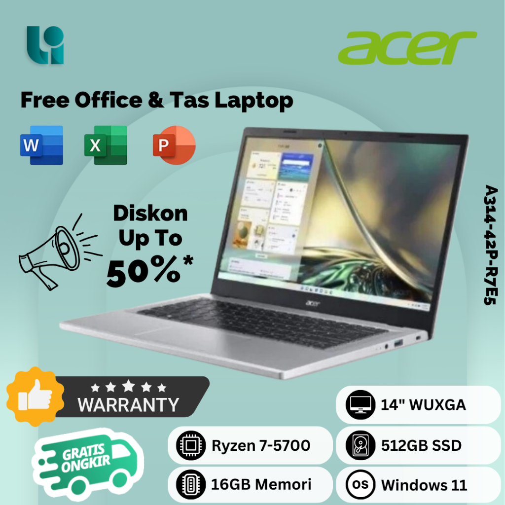 PROMO Laptop Acer Ryzen 7 | 8-16G | 512G | 14" | Windows Original