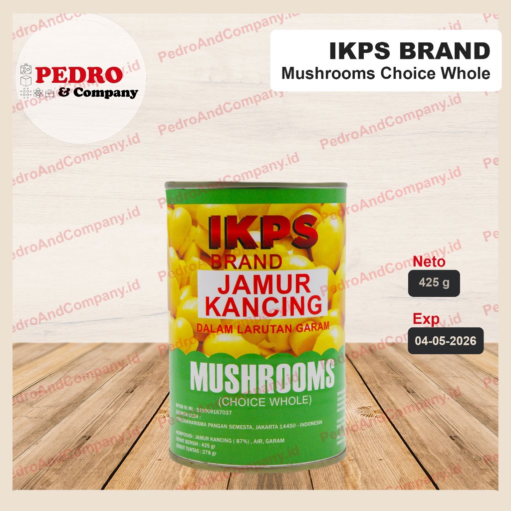 

IKPS jamur kancing mushroom whole 425 gram - jamir larutan garam dalam kaleng