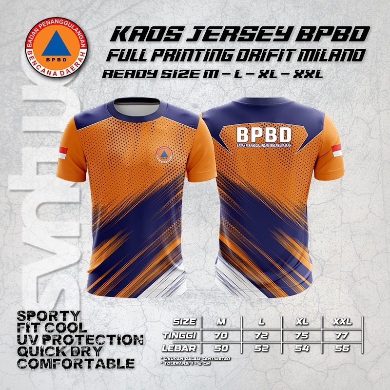 KAOS JERSEY BPBD  FULLPRINTING  DRYFIT /JERSEY BPBD / KAOS BPBD