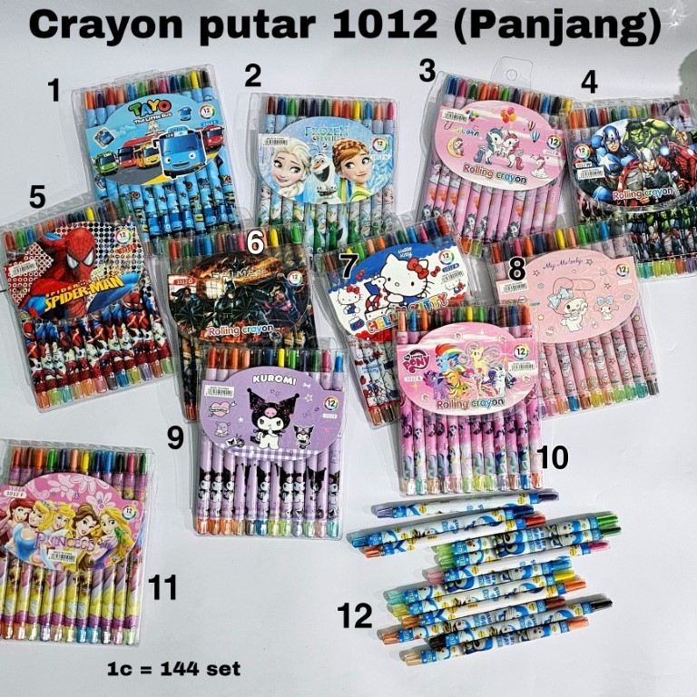 

SOS Crayon Putar Fancy 12 Warna Panjang 1012/ Twist Crayon