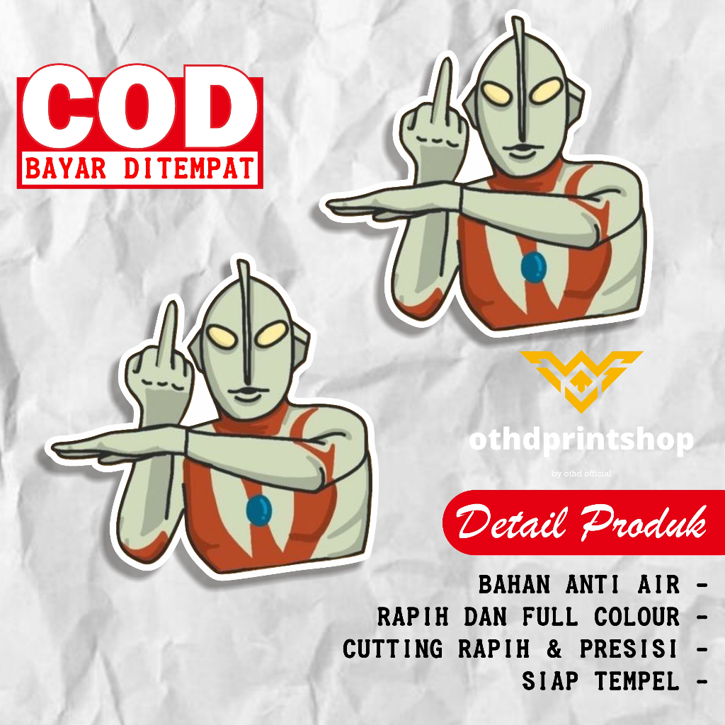 

Sticker ULTRAMEN Stiker princutt Stiker Bahan Vinil Tahan Air Waterproof