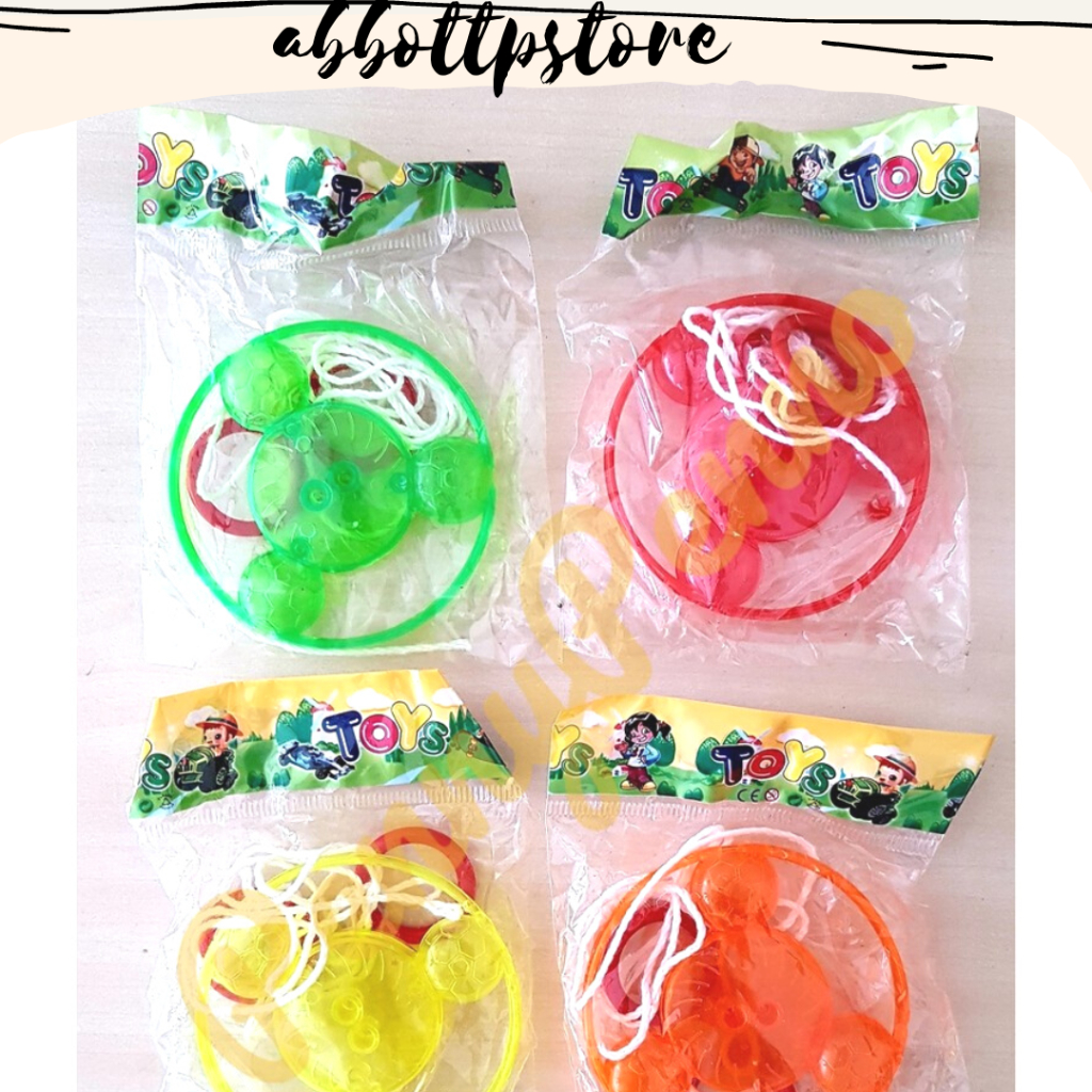 Mainan Gasing Jantra Tarik Jadul Plastik LED / Gangsing Mainan Anak Aneka Warna|Mainan Gasing Jantra