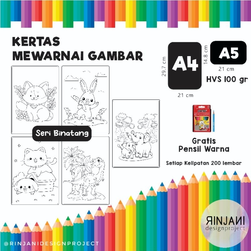 

Kertas Mewarnai Gambar Bukan Buku Kertas A4 atau A5