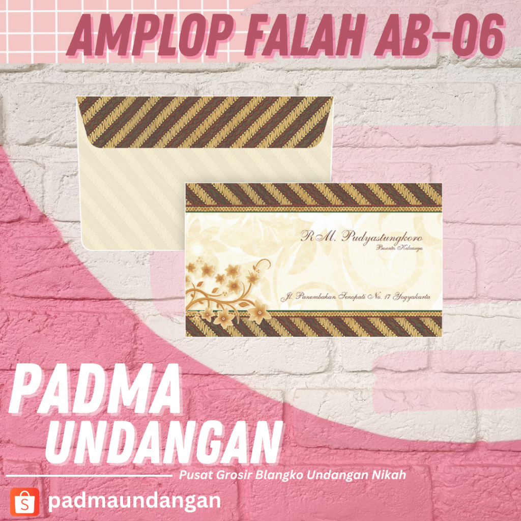 

Amplop Falah AB-06 | Pusat Grosir Blangko | PadmaUndangan