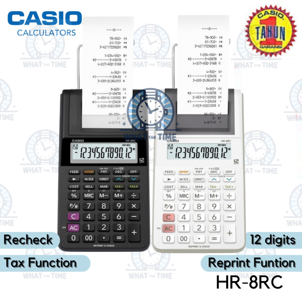 

WTT Kalkulator CASIO HR-8RC Kalkulator Print HR 8RC