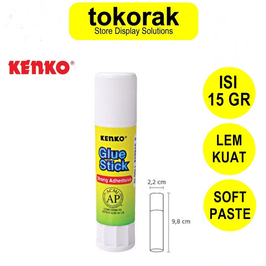 

GLUE STICK 15 GR KENKO LEM KERTAS LEM BATANG SEDANG PUTAR STIK 15GR