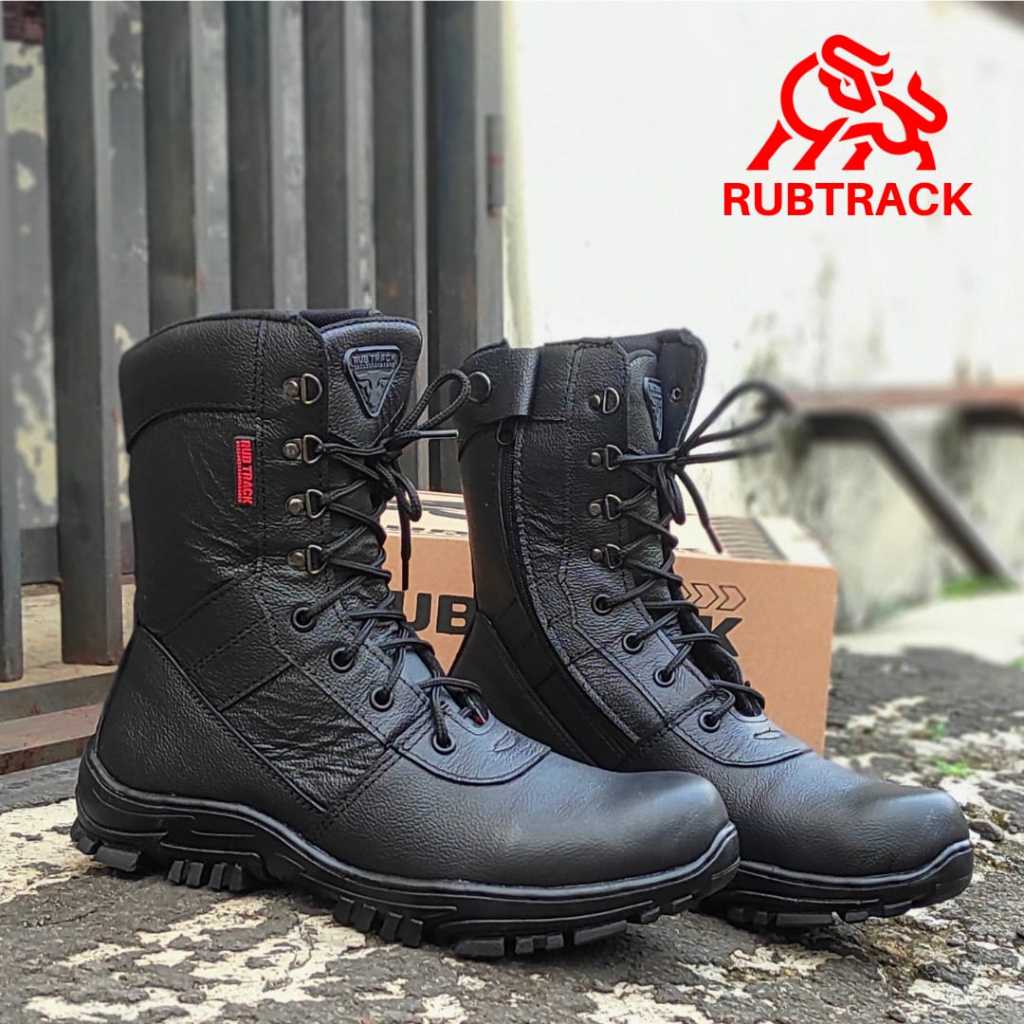 SEPATU PDL PRIA KULIT ASLI SAFETY UJUNG BESI RESLETING SAMPING