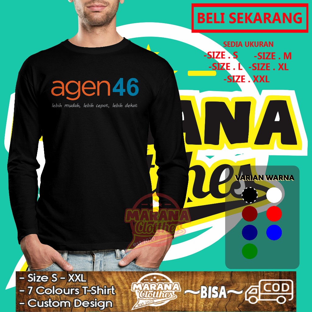 Kaos Agen 46 Agen BNI 46 Logo v2 Lengan panjang Baju Perusahaan