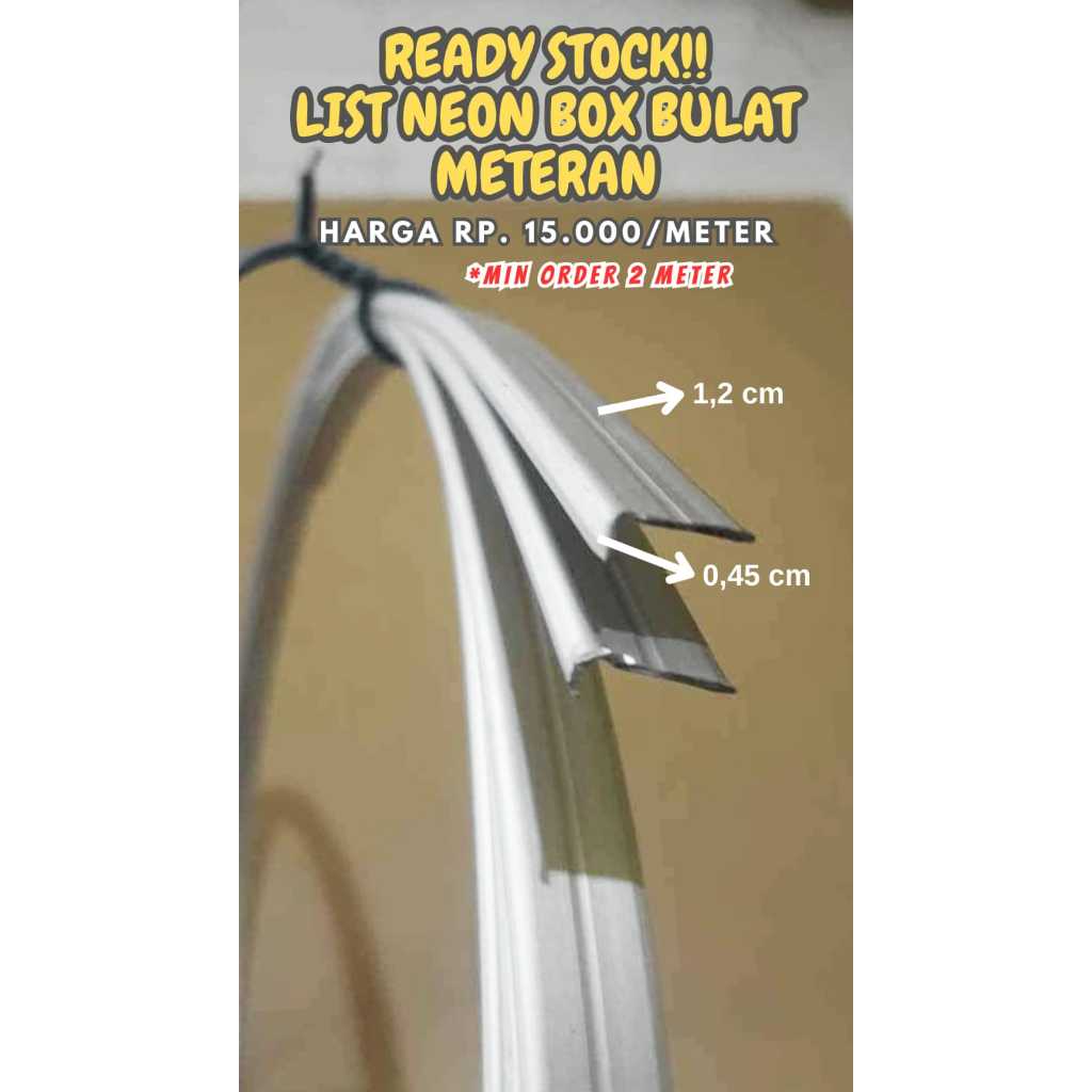 List Neon Box Bulat Meteran Murah