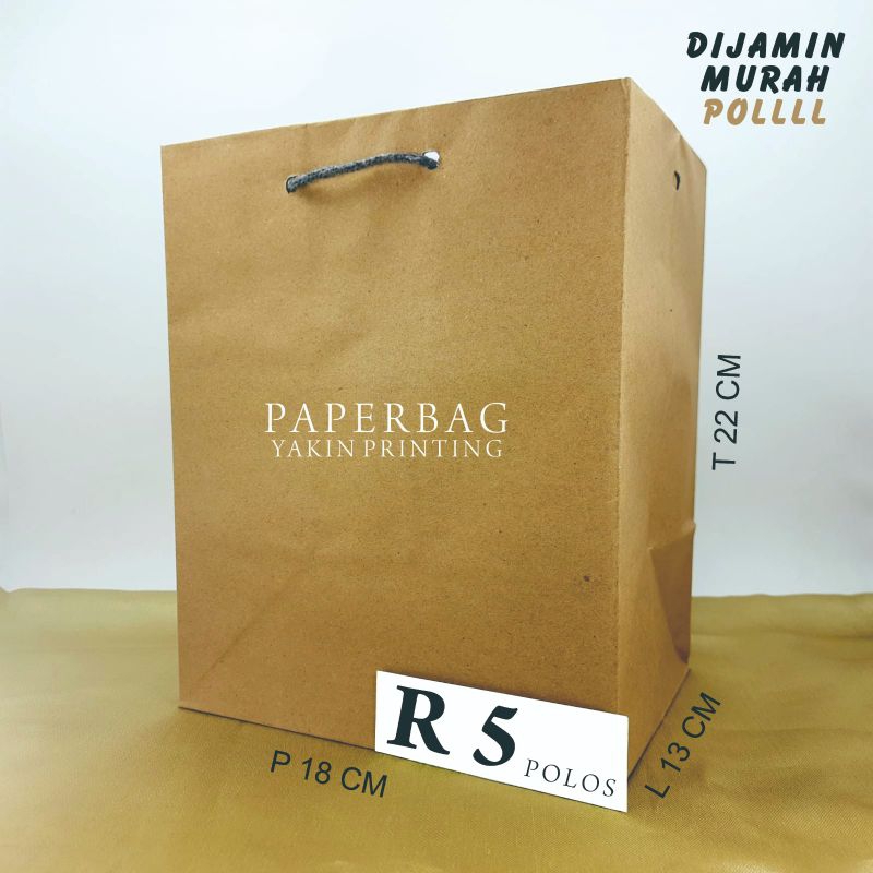 

tas kertas /paper bag R5 ukuran( 18 x 13 x 22)