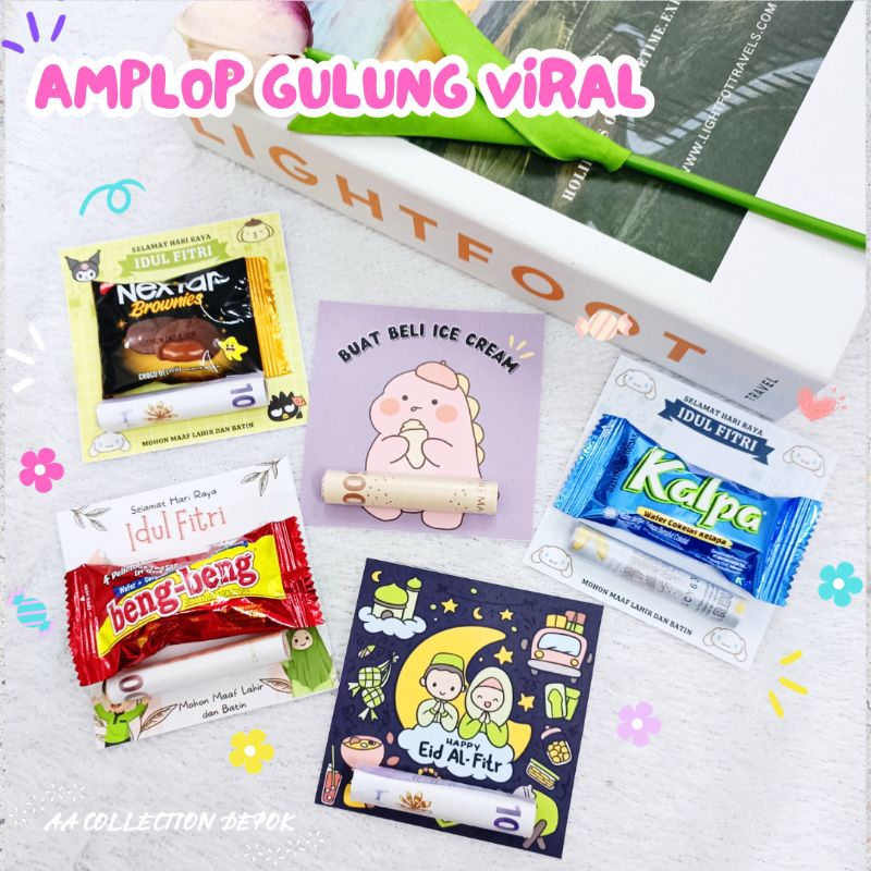 

AMPLOP LEBARAN UANG GULUNG + SNACK / MINI GIFT SNACK / ANGPAU LEBARAN