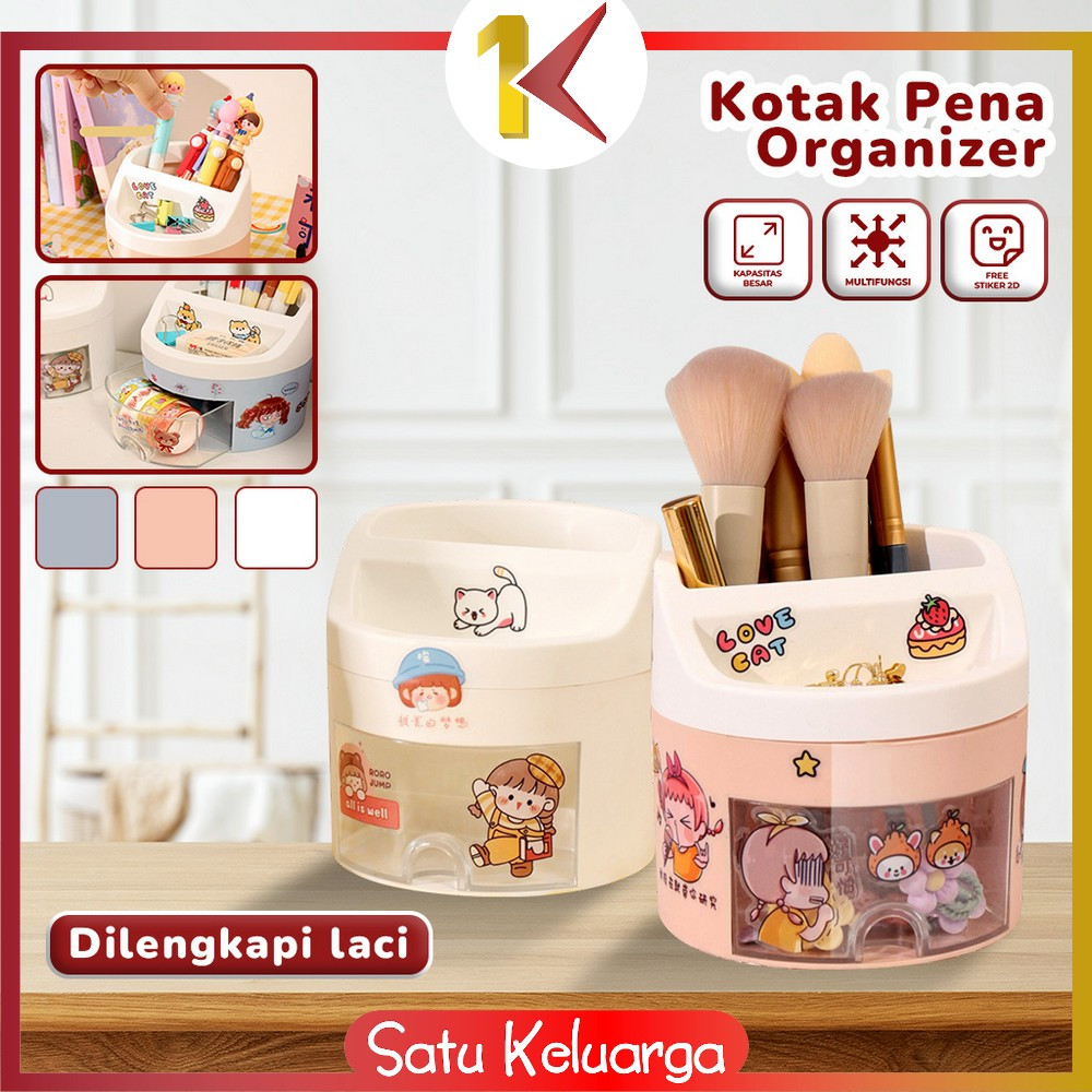 

SK-C970 Tempat Pena dengan Laci Desk Storage Organizer Tempat Alat Tulis Aesthetic Lucu / Pen Holder Kotak Penyimpanan Pulpen Brush Makeup Multifungsi / Kotak Pensil Rak Kosmetik Import