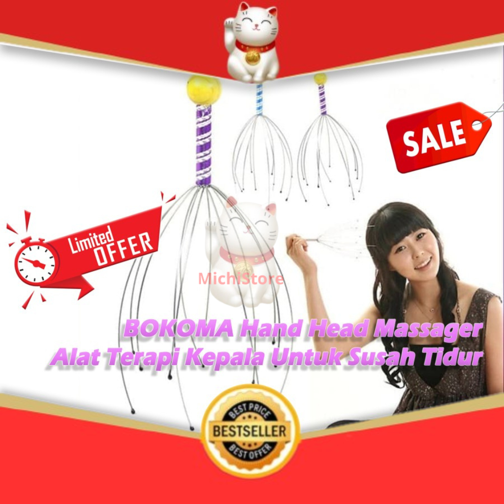 MU - 0626 BOKOMA Hand Head Massager Alat Terapi Kepala Susah Tidur