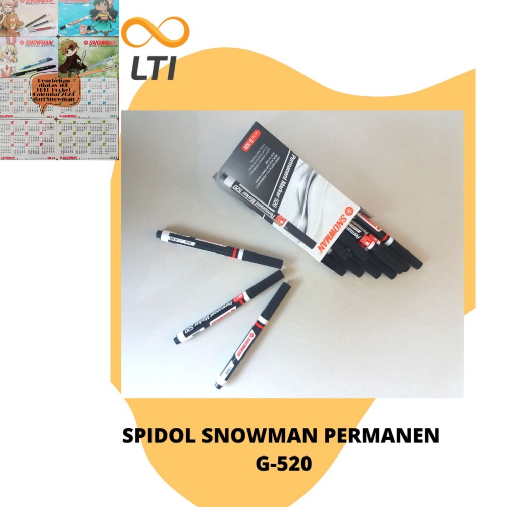 

ART G92H Spidol snowman permanent marker G 52 spidol permanent G52 PER LUSIN BISA CAMPUR WARNA