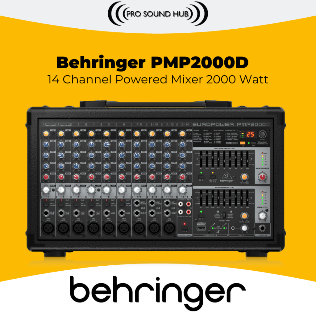 Behringer PMP2000D PMP2000 Powered Mixer Power 14 Input 2000 Watt