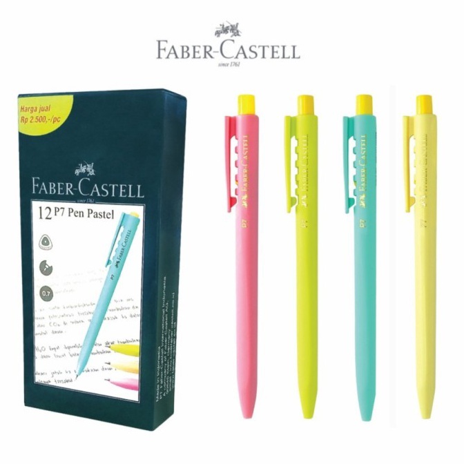 

ART H73A 1 Pack Pulpen Ballpoint Pen Tip P7 Pastel FaberCastell 7 mm Bonus 2 Pcs