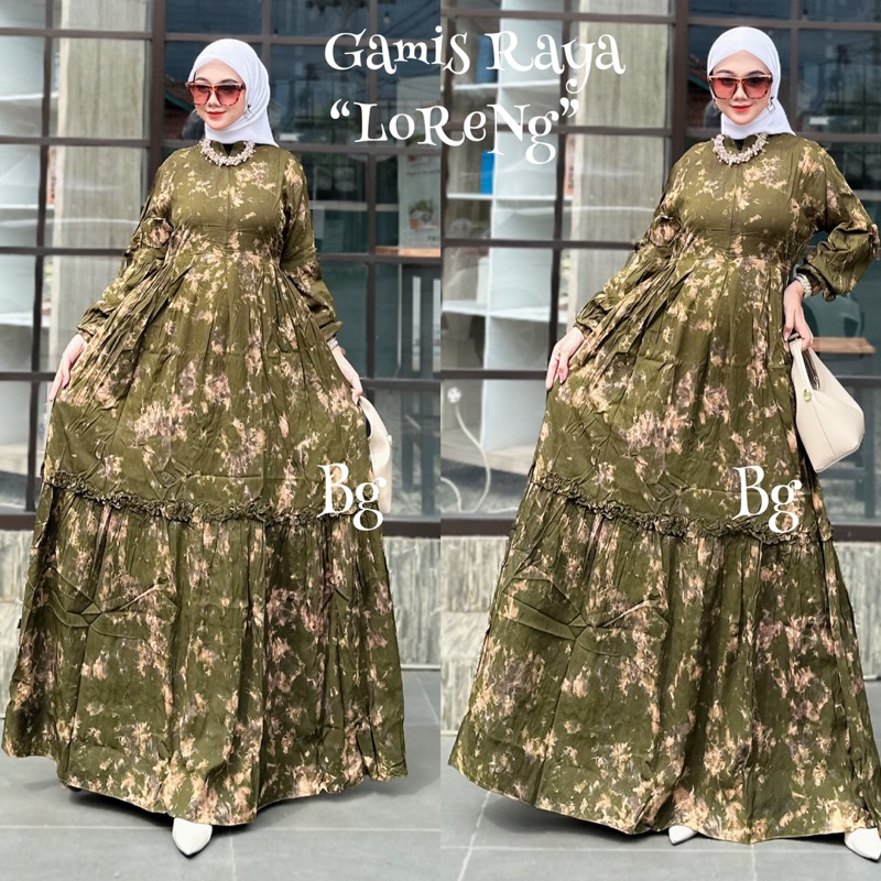 Gamis Raya twill ori loreng bg collection