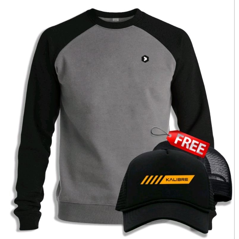 NEW JAKET SWEATER KALIBRE BASIC CREWNECK POLOS PRIA ALL SIZE