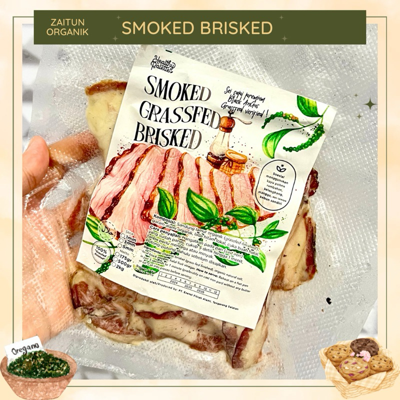 

Smoked grassfed brisked | Daging brisket | Smoked brisked grassfed | sandung lamur organik | Daging grassfed | 175 gr | Sudah berbumbu