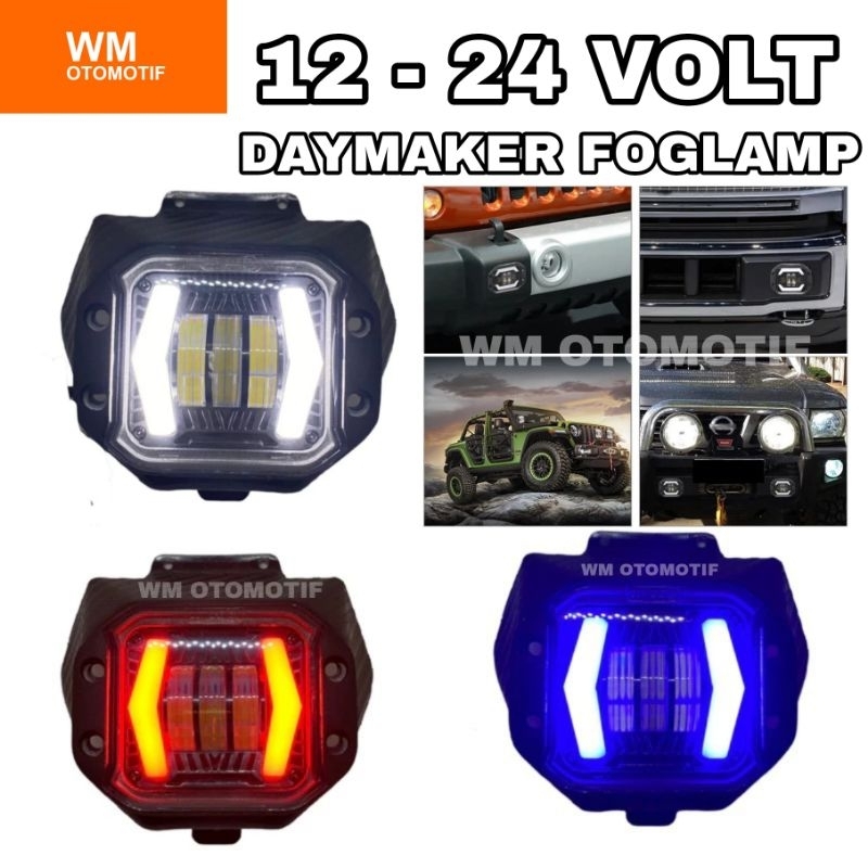 Lampu Foglamp Depan Daymaker Biled 12 - 24 Volt Tembak Sorot Senja Sein LED Bumper ARB Truk Bus Cant