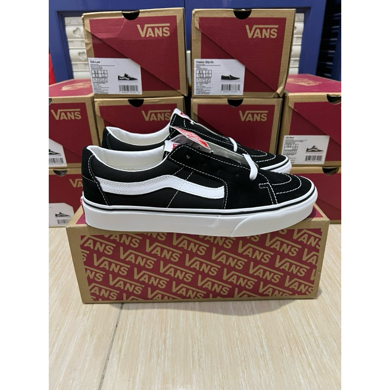 Vans Sk8 Low Black White Resmi Navya ready size 37-44