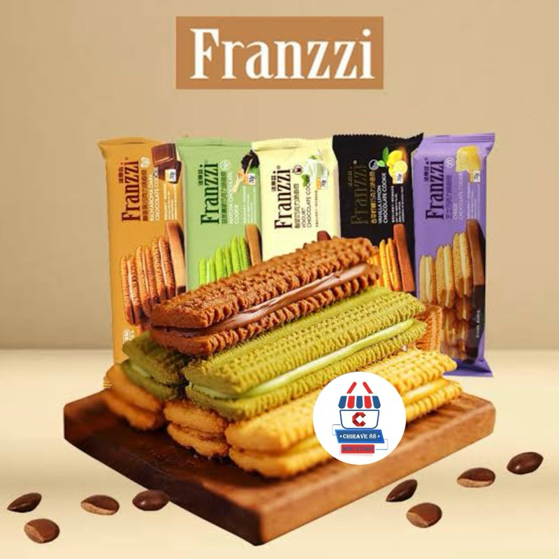 

Franzzi Sunssi Cookies / Kukis Biskuit Rasa Cokelat dengan Krim Rasa 70g