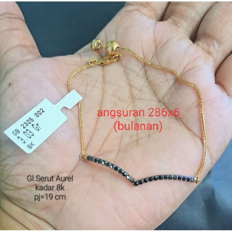 

kwitansi Angsuran gelang Aurel serut mt htam 8k