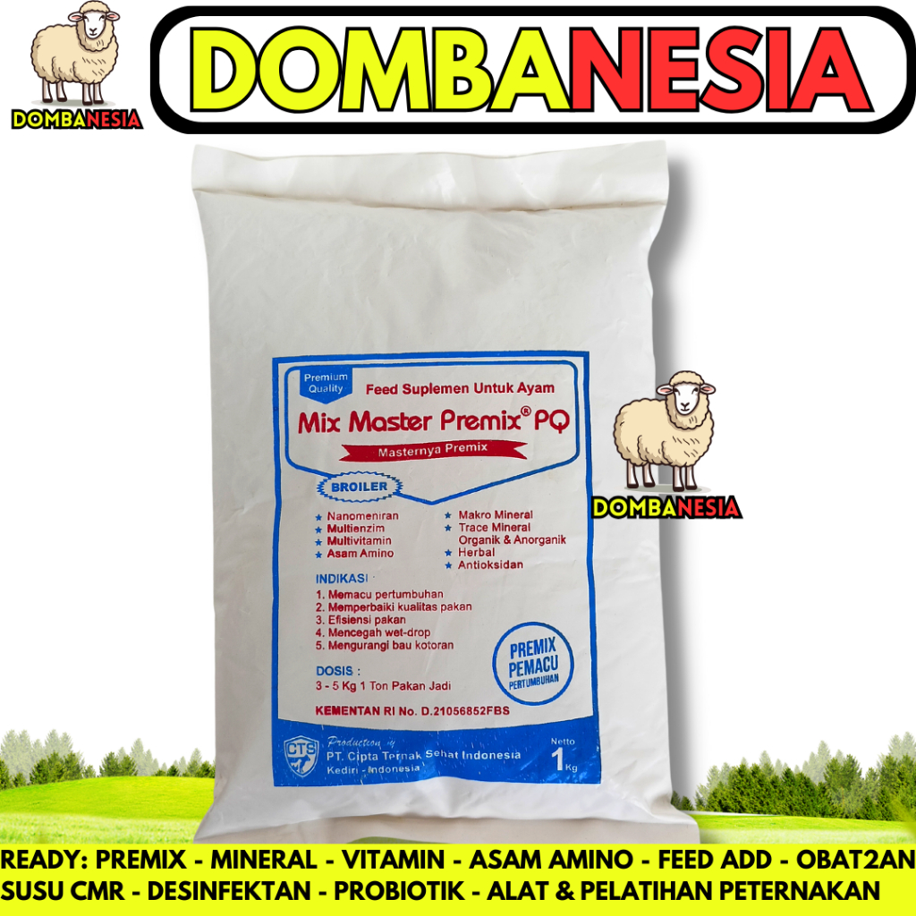 MIX MASTER PREMIX AYAM BROILER 1 KG - Premix Ayam Pedaging Broiler Pemacu Pertumbuhan Like Masamix B