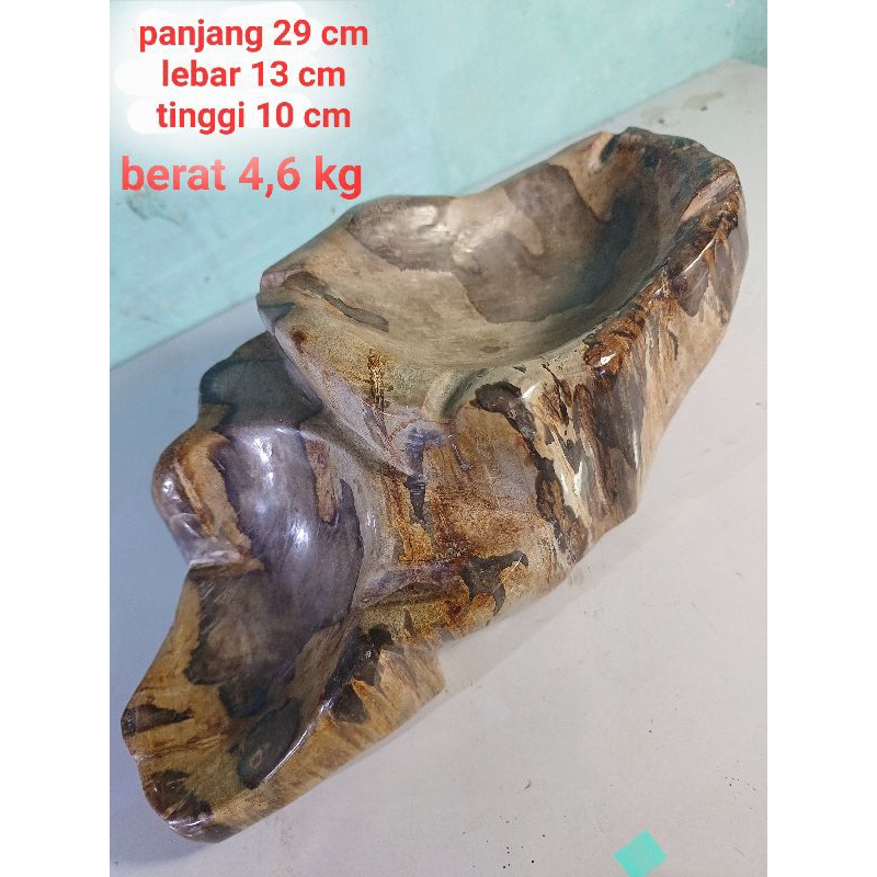 ASBAK NATURAL BATU FOSL SEMPUR / PETRIFIED WOOD AB7