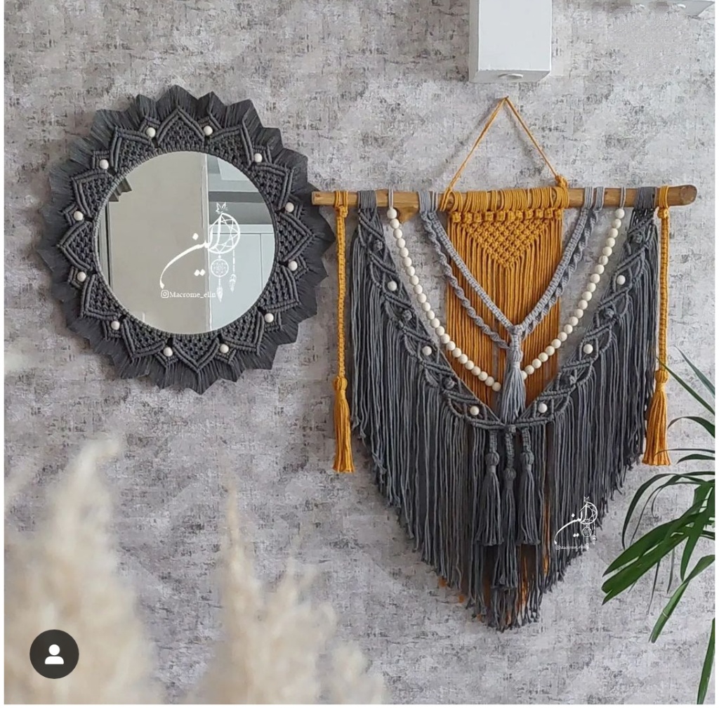 Macrame wall hanging dekorasi dinding warna