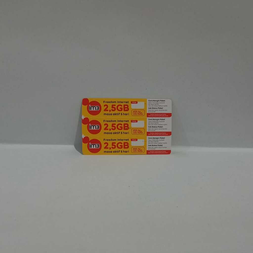 voucher/ PAKET DATA INTERNET INDOSAT IM3 2,5 gb 5 hari