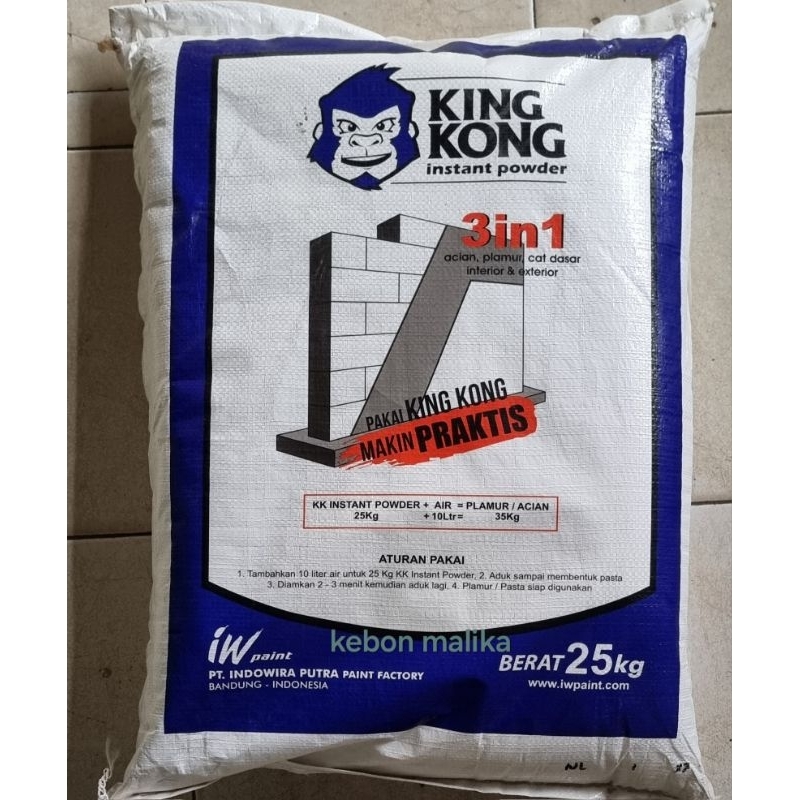 Plamir semen pelapis dinding acian putih Kingkong 25 kg