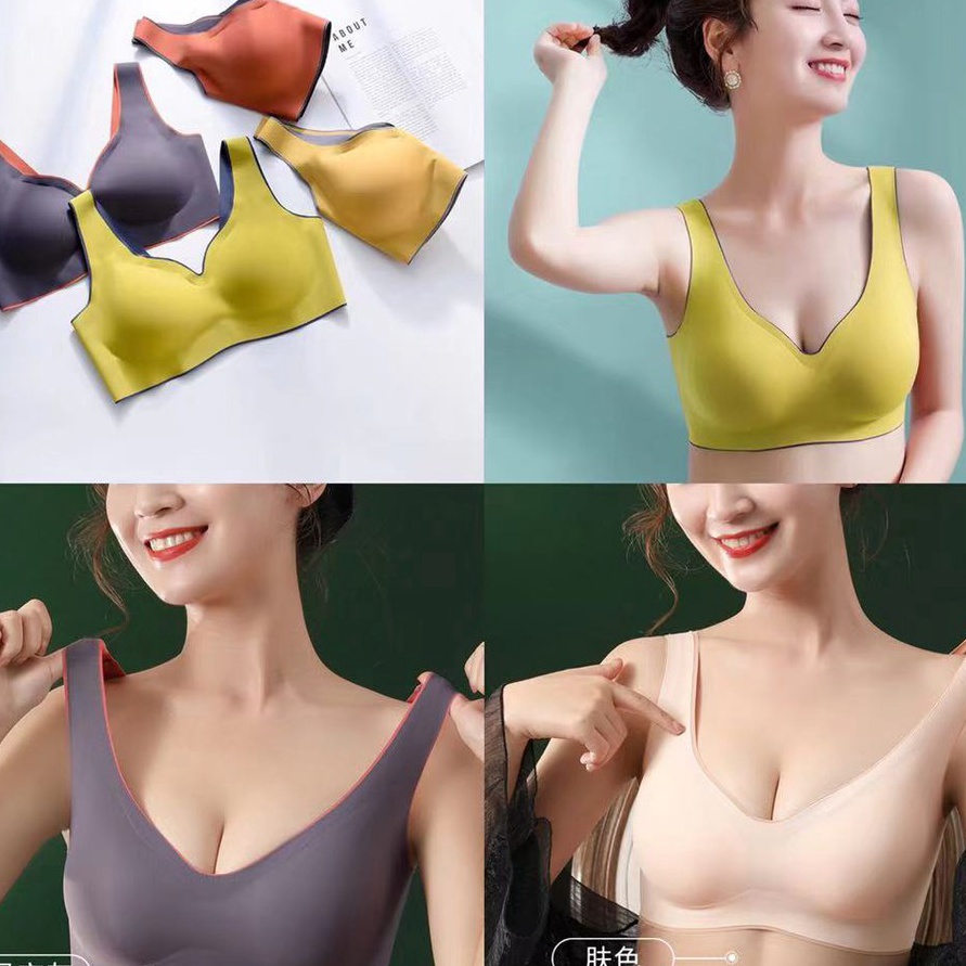 Segera Dapatkan Thai Latex Padded Bra Women Seamless Nonwired Sexy Lace Veststyle Bra Top
