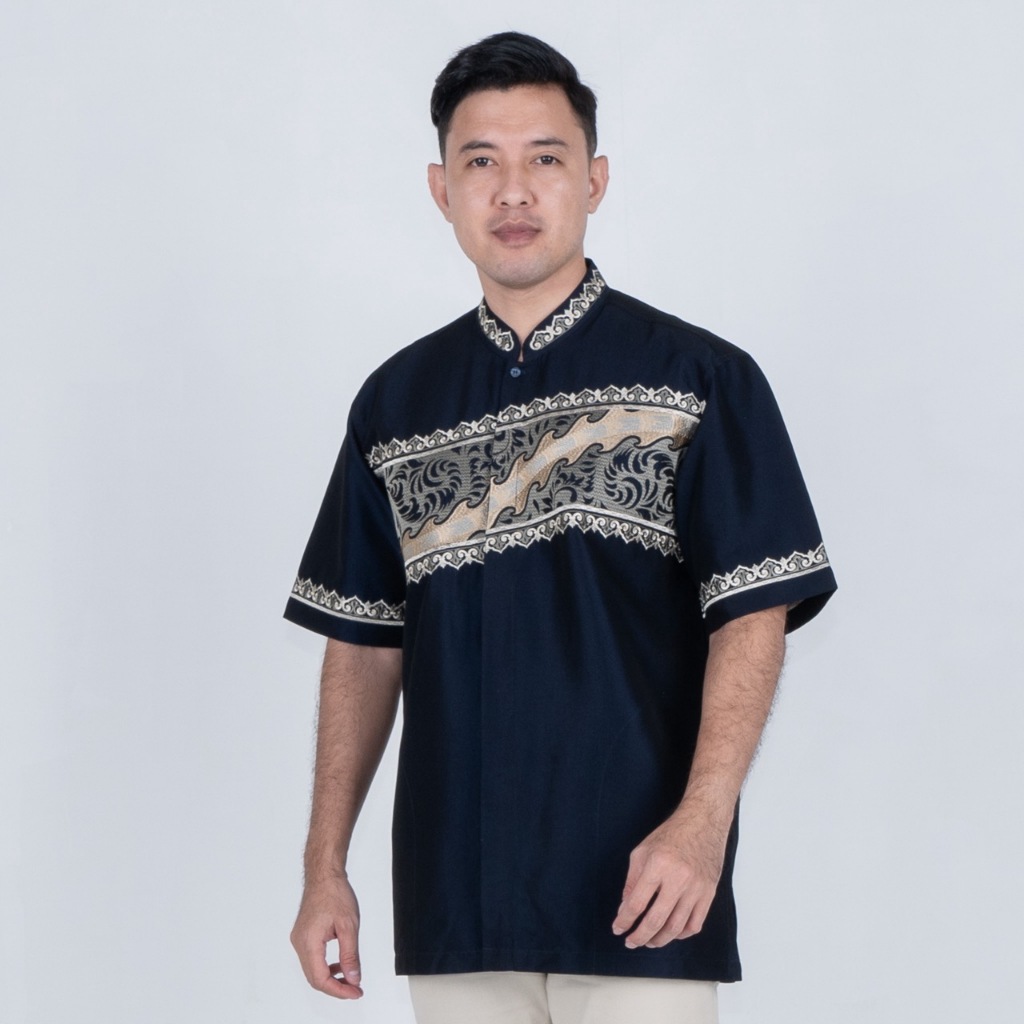 BENHILL Taqwa Koko Bordir Pria Pendek Navy 2430-2502-03