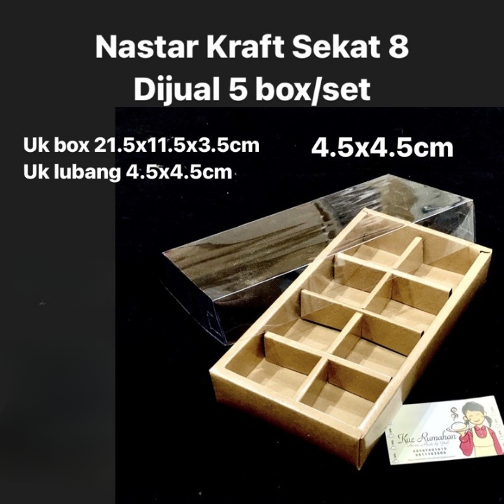 

(5pcs)kardus nastar box sekat 8 nastar hampers dus kue nastar kotak nastar 21x11x3 cm