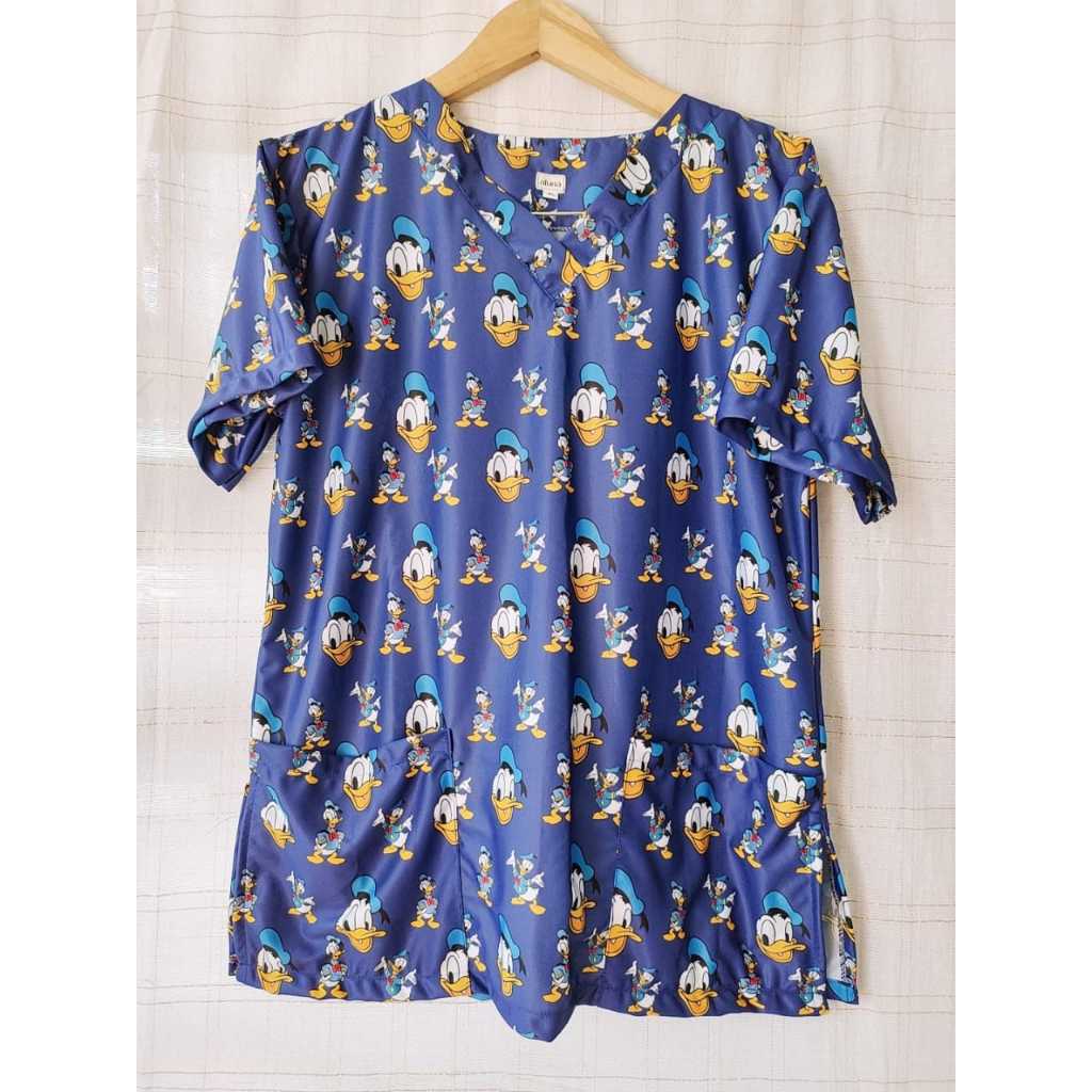 Baju jaga motif / Baju jaga / Baju dokter printing motif Donald