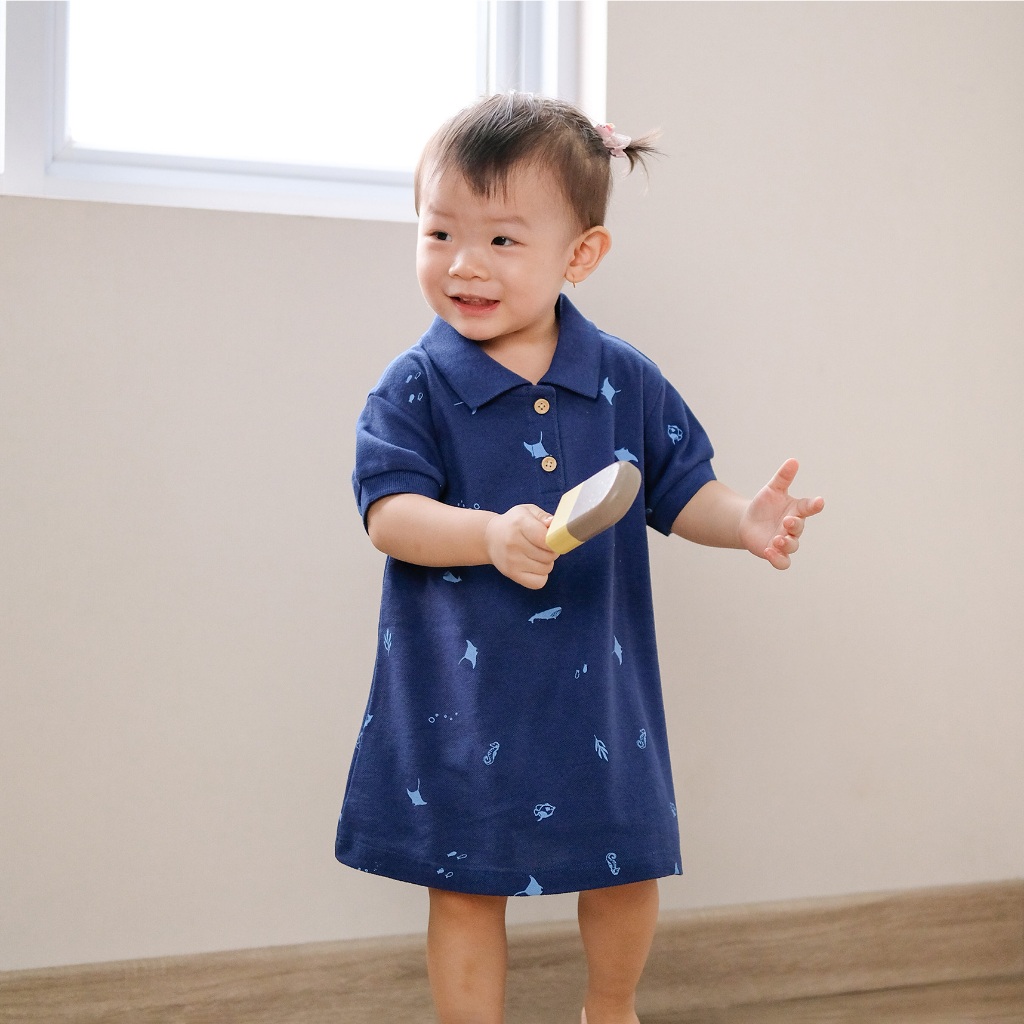 Nice Kids - Printed Polo Dress (Dress Anak Perempuan 1-6 Tahun)