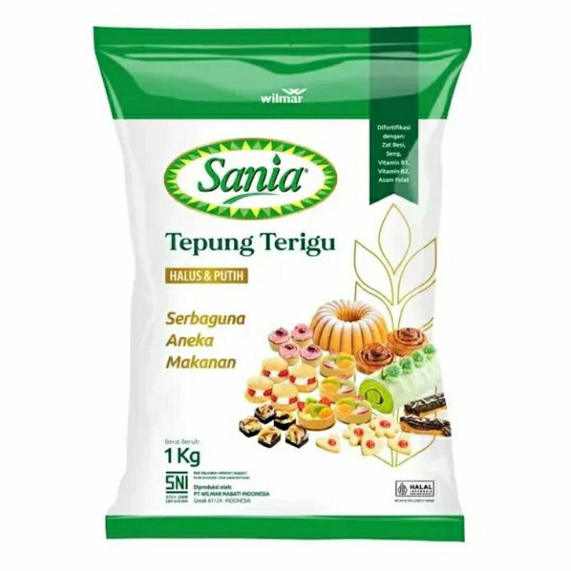 

Sania Tepung Terigu Kemasan 1 Kg – Protein Sedang – All Purpose Flour 1Kg