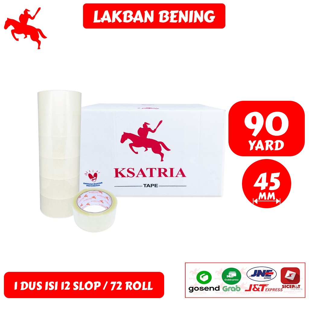 

Lakban OPP Tape / Lakban Bening KSATRIA Tape 45MM*90 Yard (1 Dus)