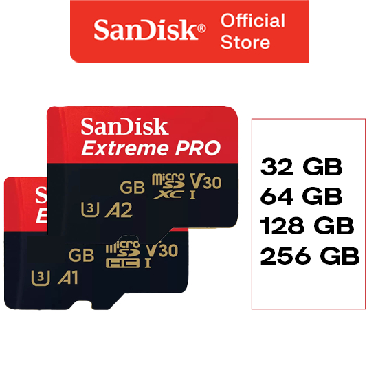 Sandisk Extreme Pro Micro SDHC/SDXC Class 10 Uhs-I U3 32GB/64GB/128GB/256GB