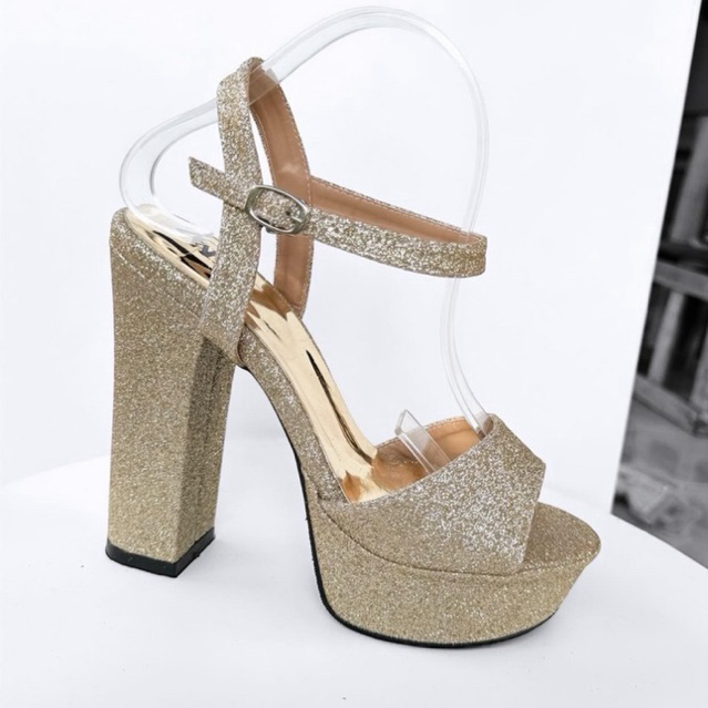 ZARA HIGH HEELS WANITA GLITTER TINGGI 10cm 12cm HEELS PESTA WANITA PLATFORM