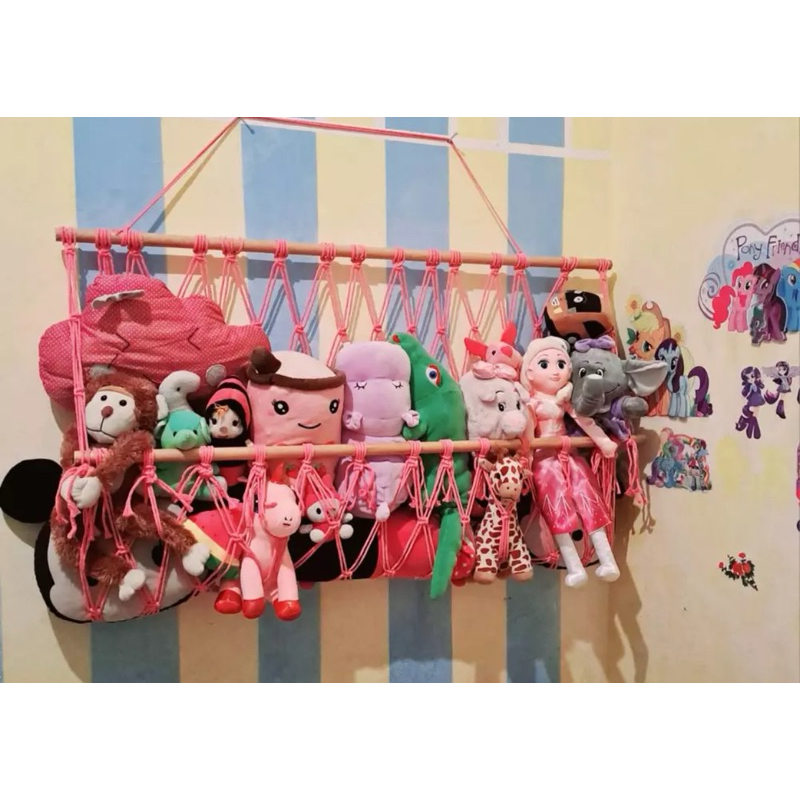 Macrame Toys Holder || Rak Boneka || Rak Gantung || Rak Mainan || Tempat Boneka