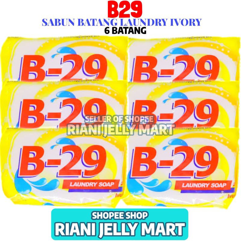 B 29 Sabun Batang Laundry Cuci Baju 6 Batang 200 Gram