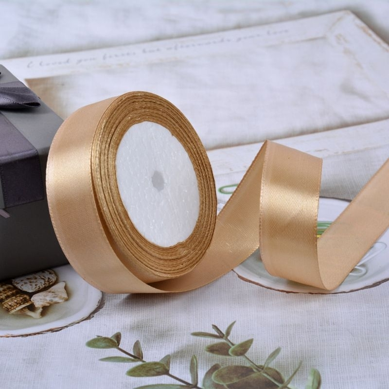 

Pita Satin Emas Gold Champagne 1 Inc 2,5 cm 22 meter
