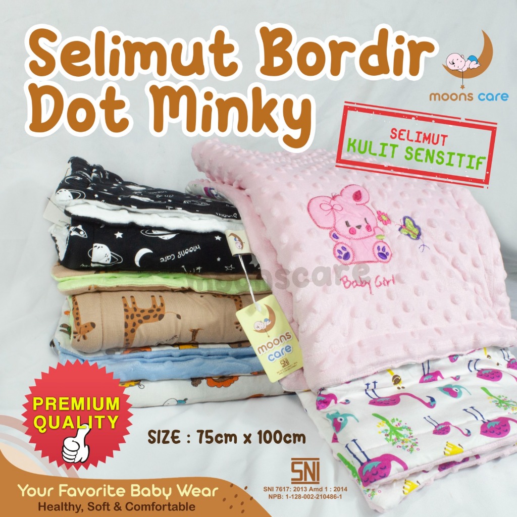 READY BOUNCER_BAYI SELIMUT DOT MINKY SELIMUT BAYI SELIMUT ANAK SELIMUT MOTIF SELIMUT HANGAT UNTUK BA