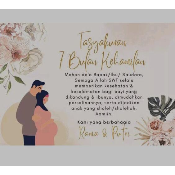 

Stiker | Kartu Tasyakuran Kehamilan 4 dan 7 Bulanan Kehamilan Stiker Syukuran